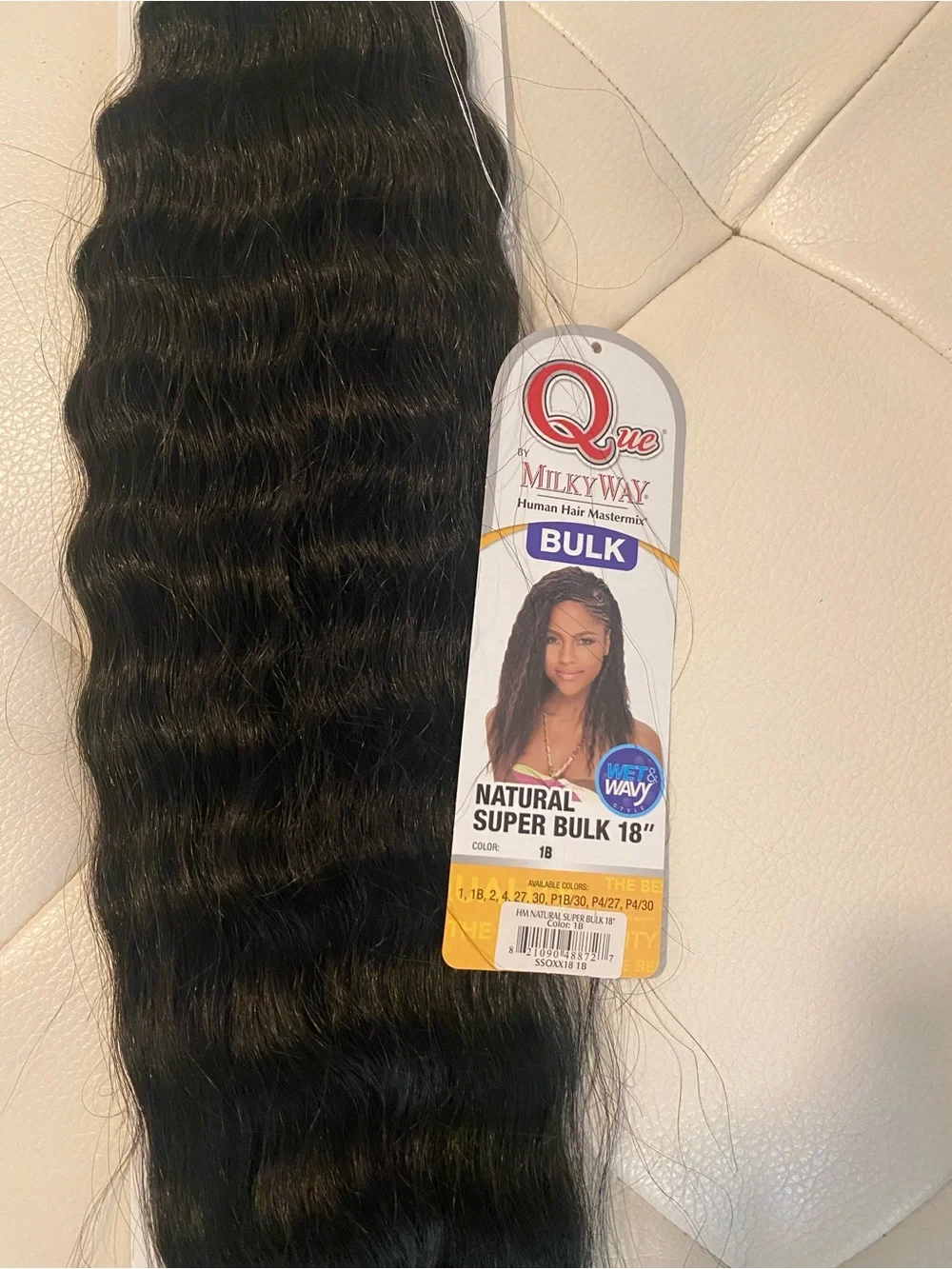Que Milky Way Human Hair Mastermix BULK Wavy Natural Bulk Hair -Black